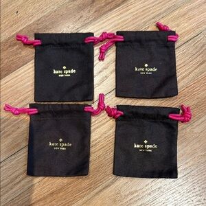 Kate Spade brown & pink Pouches jewelry bags with Pink Ties